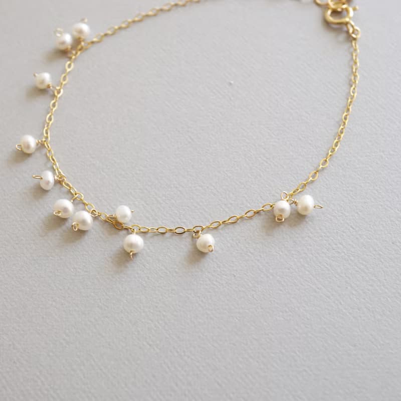 14kgf  淡水パールランダムブレスレット