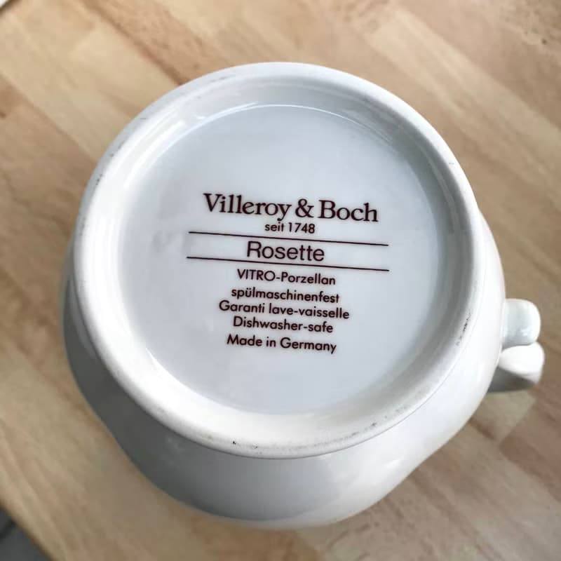 Villeroy 和Boch 玫瑰花茶壺 |瓷茶壺與粉紅色 藍色花朵|復古維