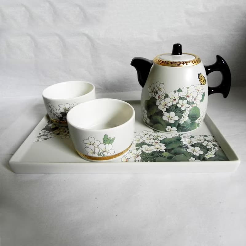 油桐鎏金茶具組(1壺2杯1茶盤)20079-0000022