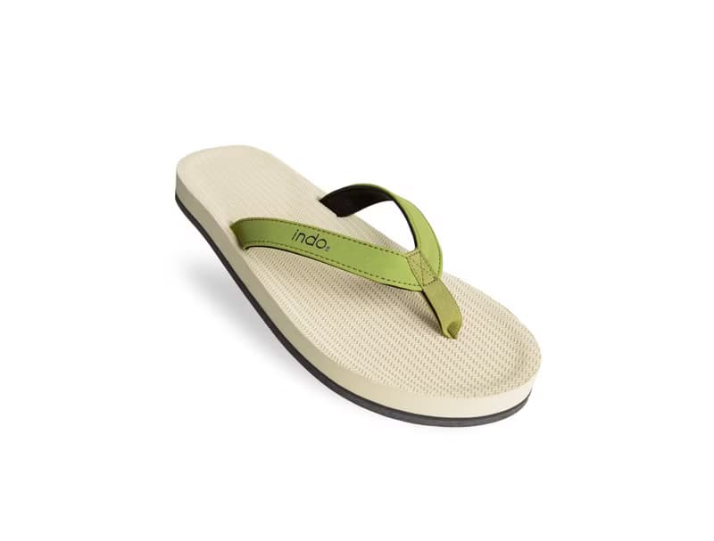 【春夏新品】indosole 環保拖鞋 橄欖撞色 女