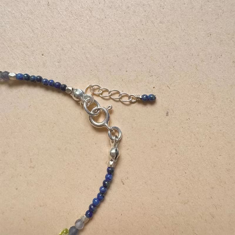 Found.Myth 提升直覺與洞察力 天然青金石 橄欖石925純銀手鍊