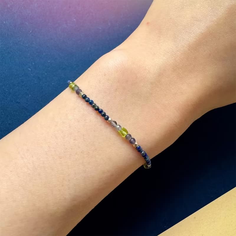 Found.Myth 提升直覺與洞察力 天然青金石 橄欖石925純銀手鍊