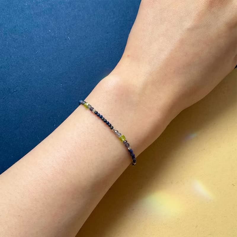 Found.Myth 提升直覺與洞察力 天然青金石 橄欖石925純銀手鍊