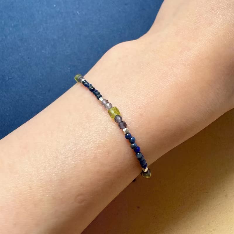 Found.Myth 提升直覺與洞察力 天然青金石 橄欖石925純銀手鍊