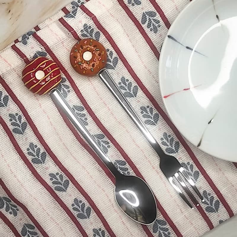 美式造型甜甜圈叉匙4入組