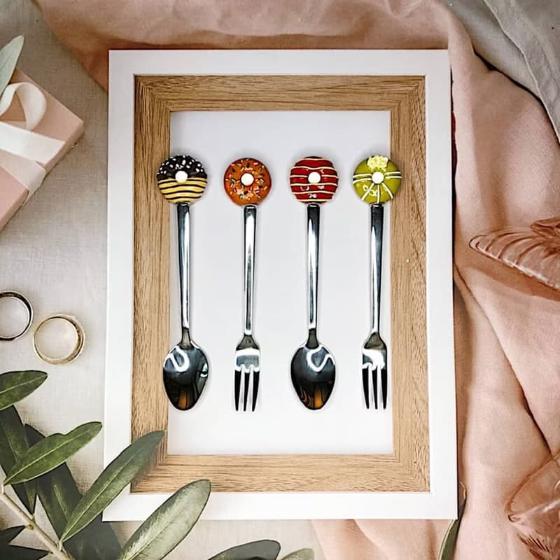 美式造型甜甜圈叉匙4入組