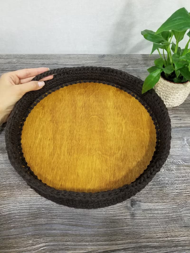 Crochet cotton serving tray, knit serving tray, home decor, table decoration