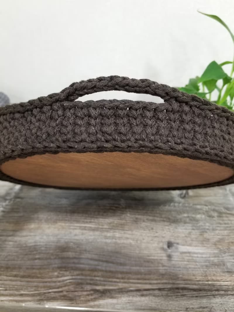 Crochet cotton serving tray, knit serving tray, home decor, table decoration
