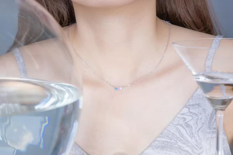 紫水晶 倫敦藍 藍托帕石925純銀排鑽風格鎖骨鍊項鍊