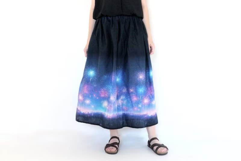 【受注】夜空きらめく花火　心はずむスカート　　ご褒美　誕生日　ギフト　新作2024