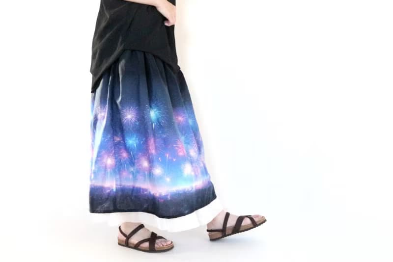 【受注】夜空きらめく花火　心はずむスカート　　ご褒美　誕生日　ギフト　新作2024