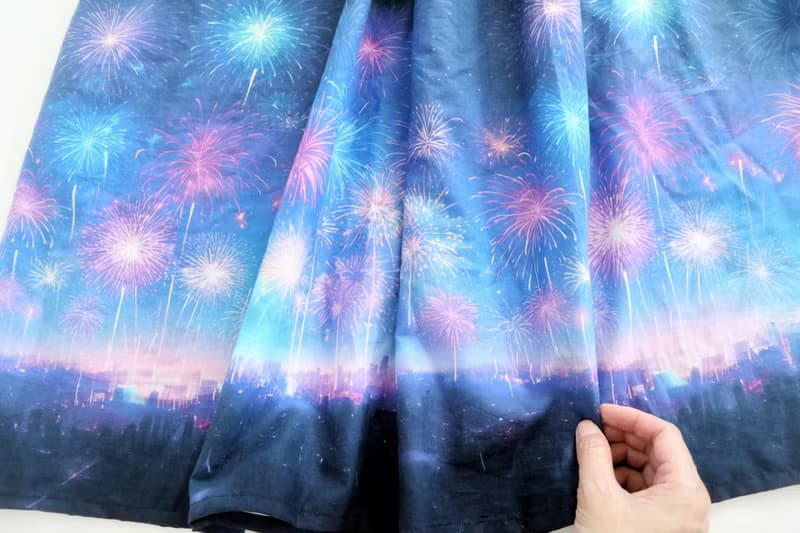 【受注】夜空きらめく花火　心はずむスカート　　ご褒美　誕生日　ギフト　新作2024