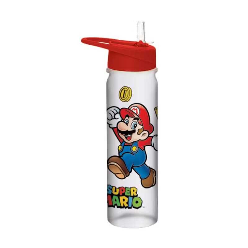 官方授權瑪利歐Jump塑膠吸管水瓶/水壺700mL