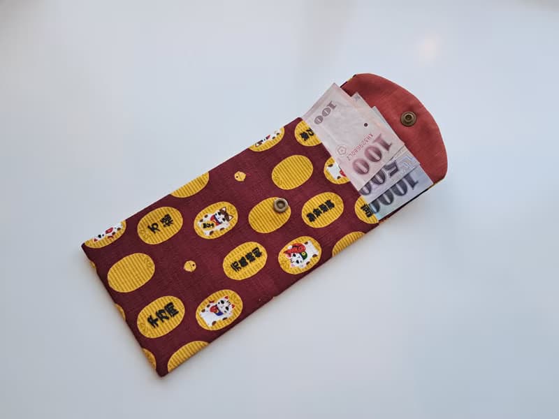 千萬兩健康長壽招財貓布紅包袋