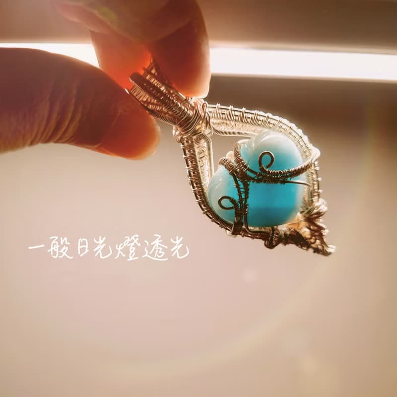 【海洋跫音】/ 收藏級拉利瑪/淡水珍珠/吊墜/黃銅鍍925銀珠寶線