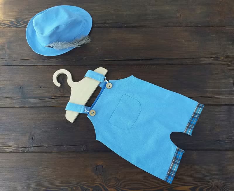 Newborn photography outfit -baby boy romper, baby overalls and cap  photo prop