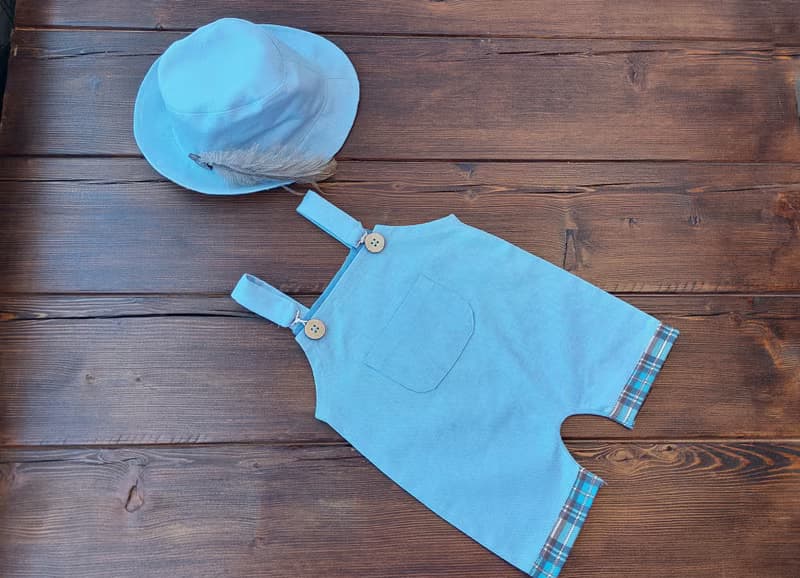 Newborn photography outfit -baby boy romper, baby overalls and cap  photo prop