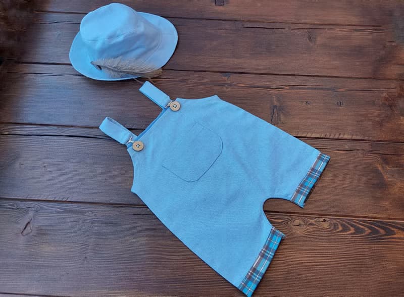 Newborn photography outfit -baby boy romper, baby overalls and cap  photo prop
