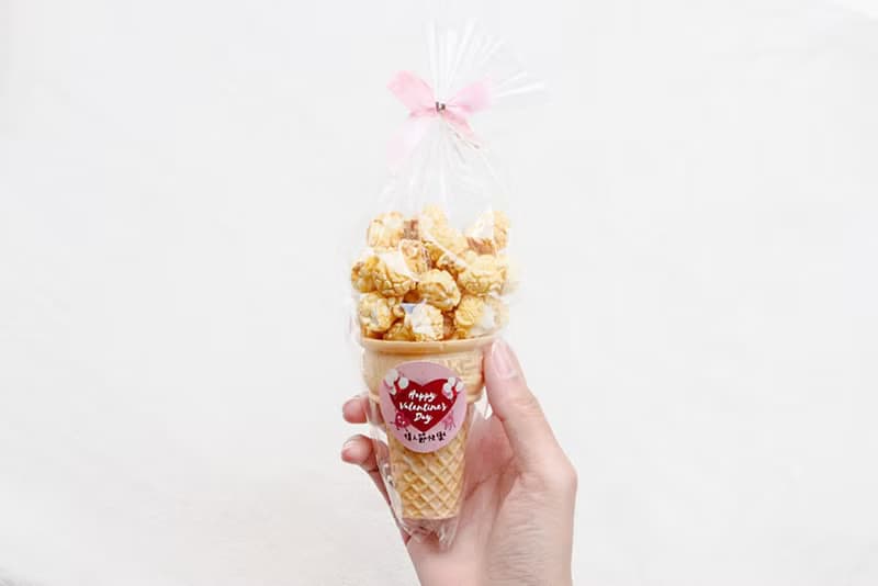 情人節禮物贈品 情人節快樂小甜筒爆米花(焦糖/巧克力2口味可挑)