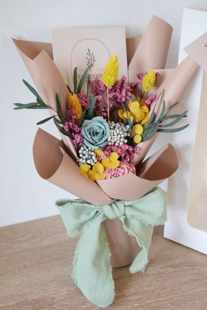 粉色系永生花不凋乾燥花束