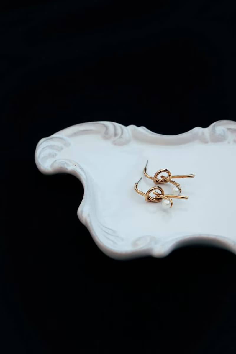 COR-DATE / UNISEX / 線條珍珠耳環