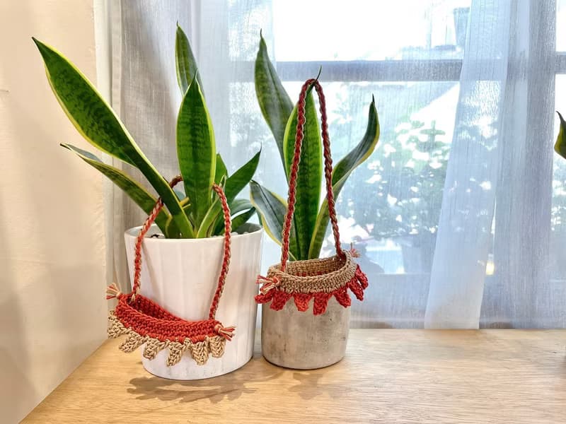 海波浪 手工編織 飲料提袋 橘紅