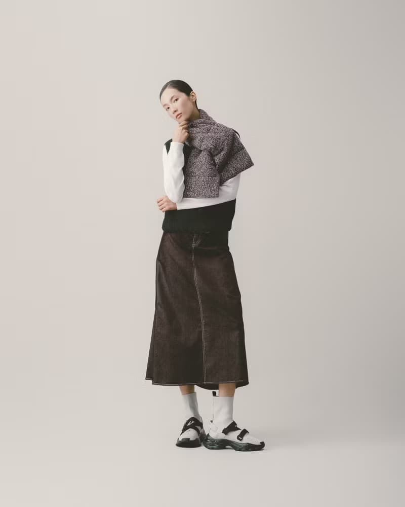 UUIN_紫色米朗奇花呢鋪棉圍巾