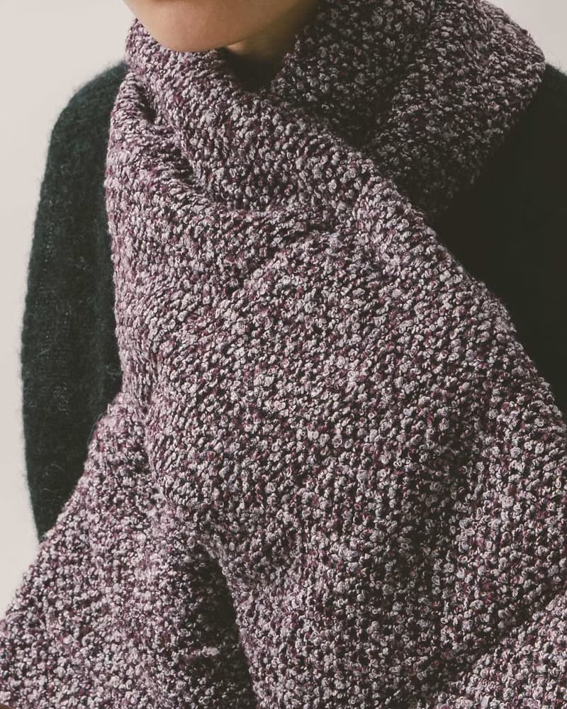 UUIN_紫色米朗奇花呢鋪棉圍巾