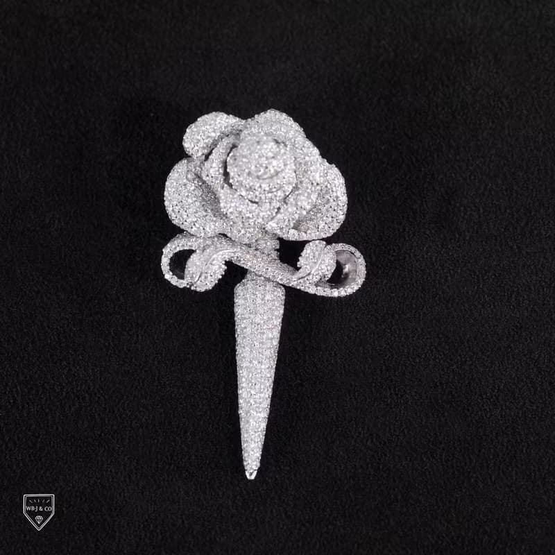 Wbj滿鑲嵌玫瑰劍 玫瑰花吊墜
