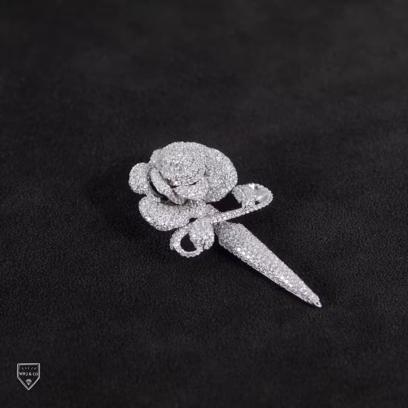 Wbj滿鑲嵌玫瑰劍 玫瑰花吊墜