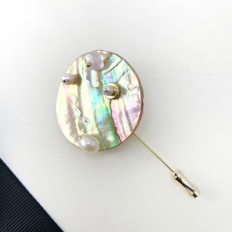 幻彩貝殼胸針II 情侶胸針 珍珠 瑪瑙 幻彩極光 泛出獨一無二光彩