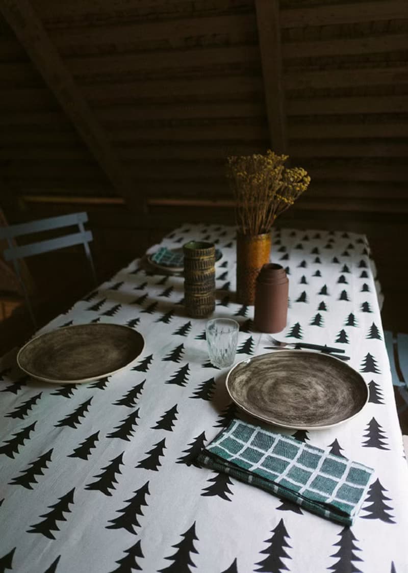 北歐設計師款 - 冷杉桌巾(147X250cm) GRAN TABLECLOTH , BLACK