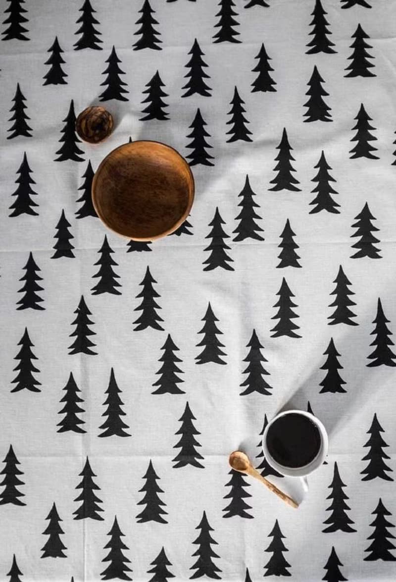北歐設計師款 - 冷杉桌巾(147X250cm) GRAN TABLECLOTH , BLACK