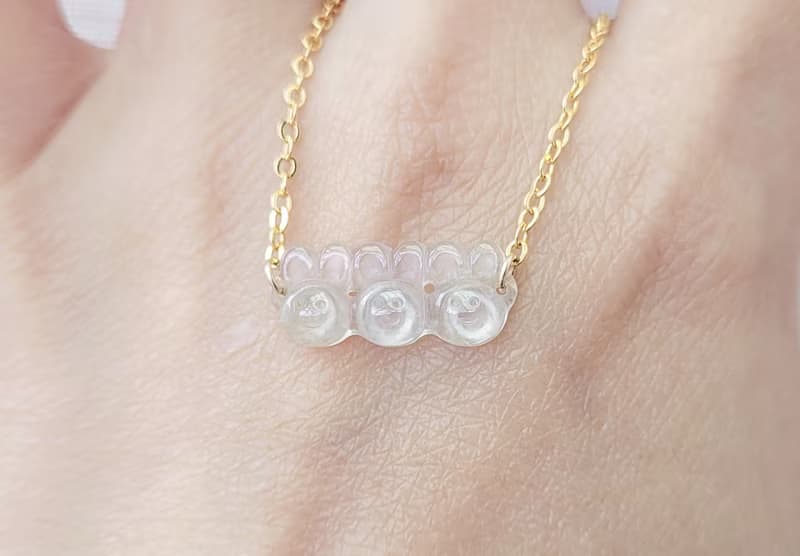 親翠 天然翡翠 高冰玻兔兔們精品鎖骨鏈 | 生肖兔