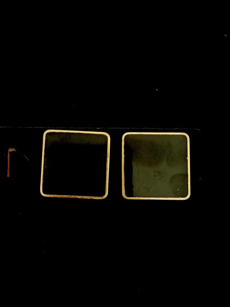 vintage jewelry  Monet 古典黑琺瑯方金框形 夾式耳環