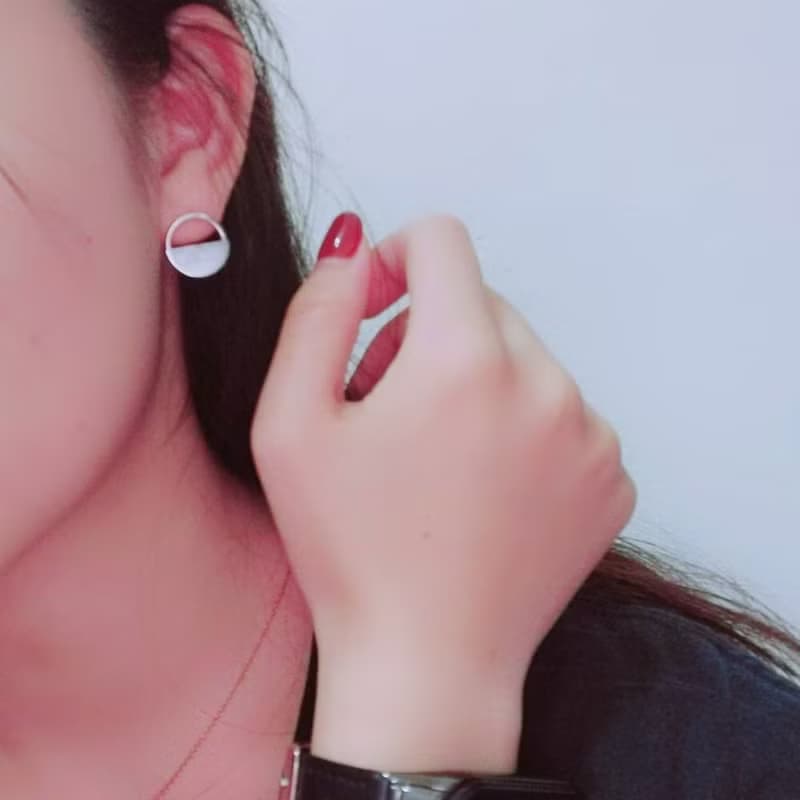 999純銀 深夜之景 簡約質感耳飾(可改夾)