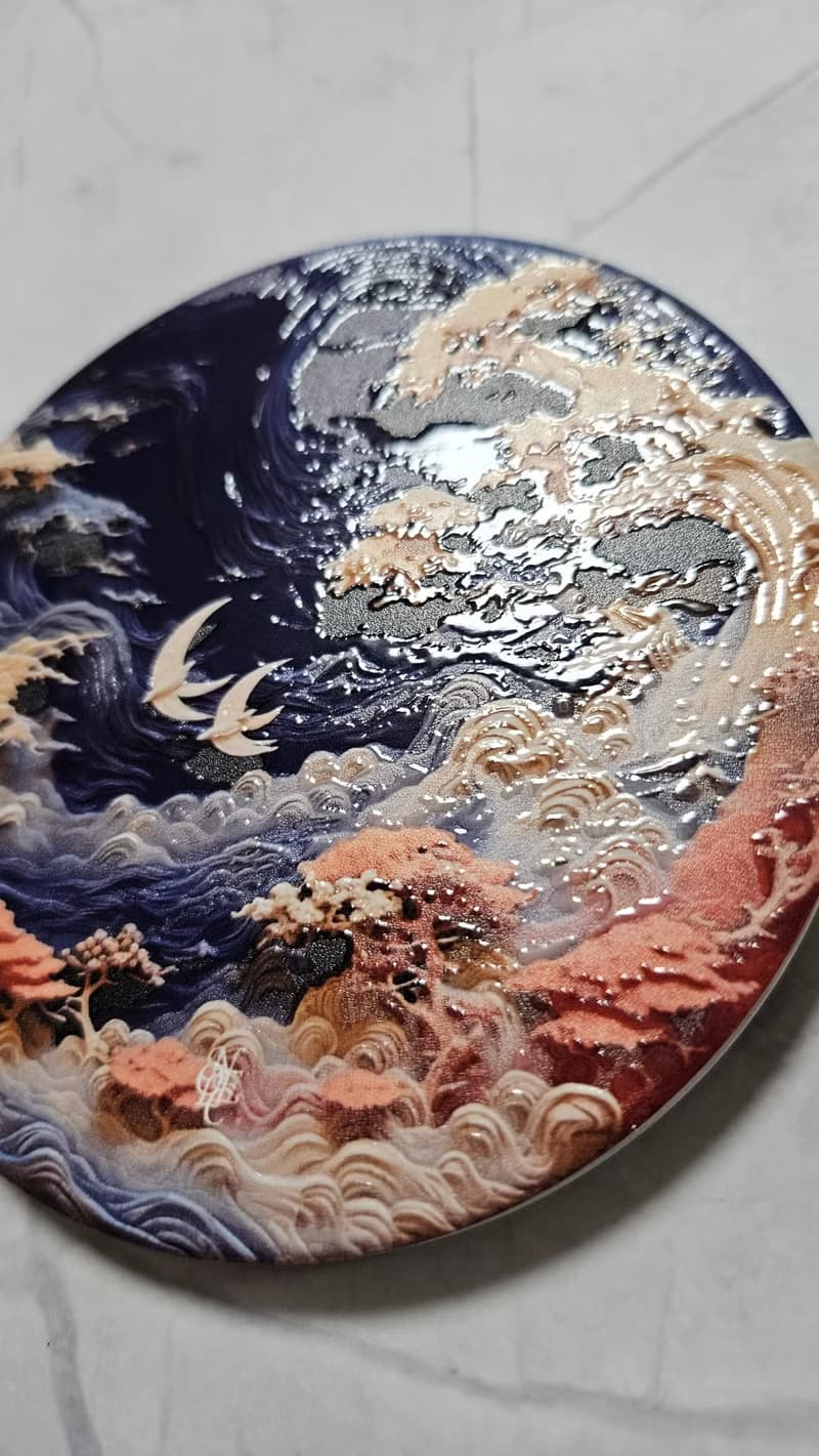 幻北齋-晶雕吸水陶瓷杯墊