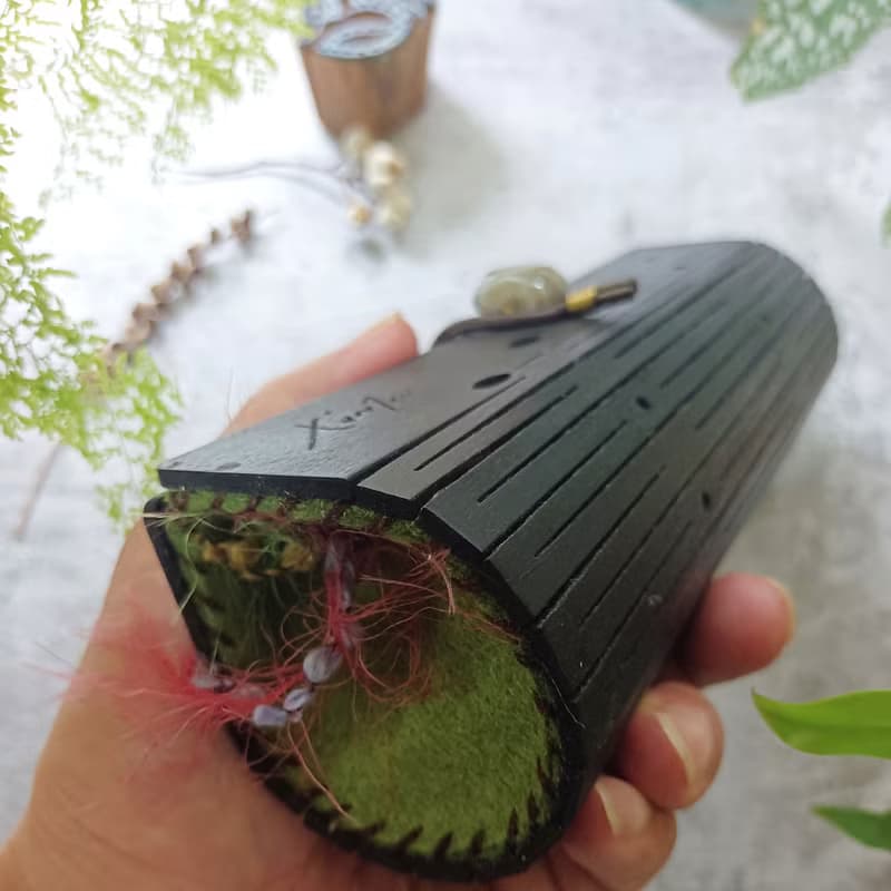 茉樂手盒/C2楊木茉樂綠/專業職人風/泡泡紋/筆盒/眼鏡盒/送禮