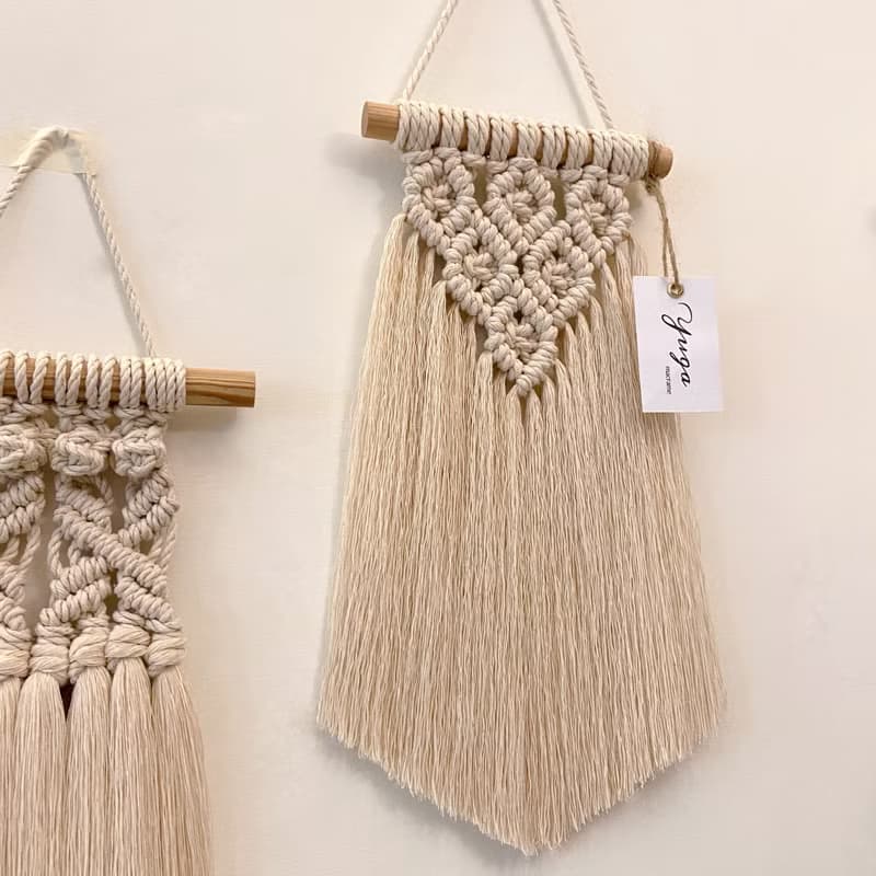 Macrame小型編織 菱形 流蘇 壁掛 吊飾 送禮 露營裝飾