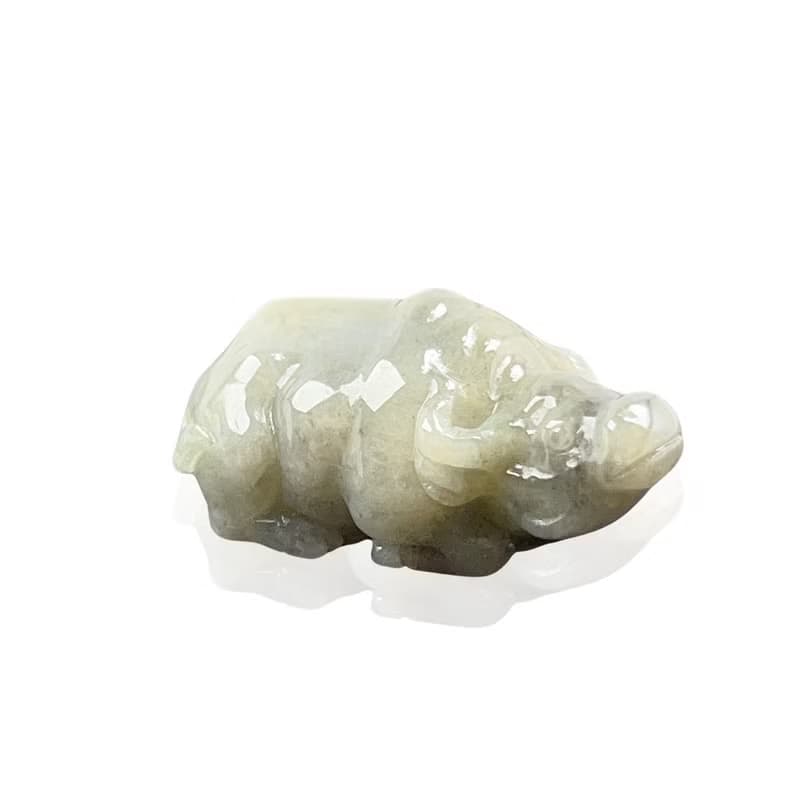 黃翡飄烏雞翡翠水牛擺飾擺件 | 天然緬甸玉A貨翡翠 | 送禮