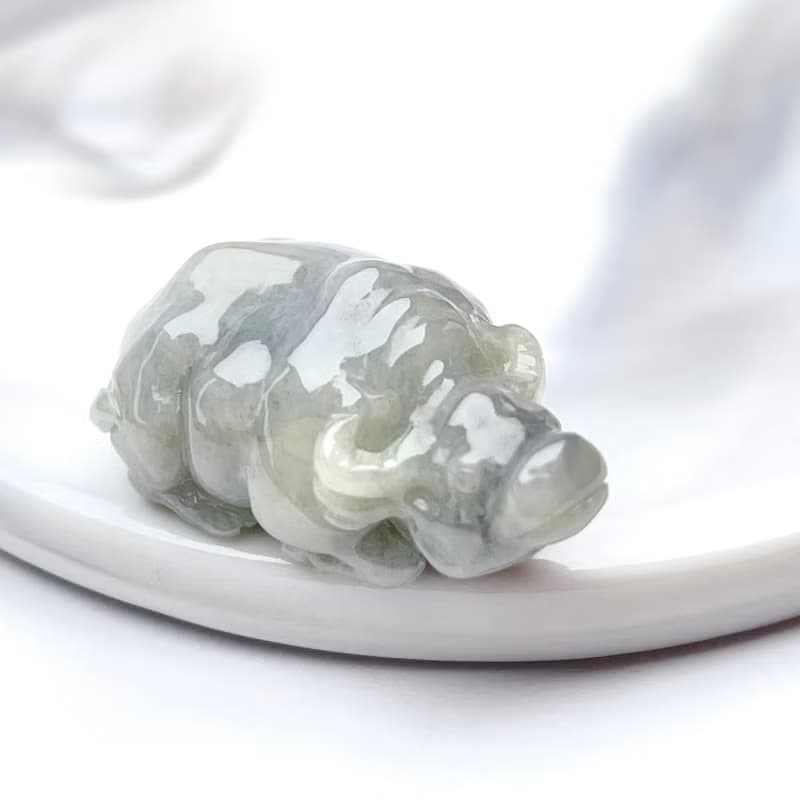 黃翡飄烏雞翡翠水牛擺飾擺件 | 天然緬甸玉A貨翡翠 | 送禮