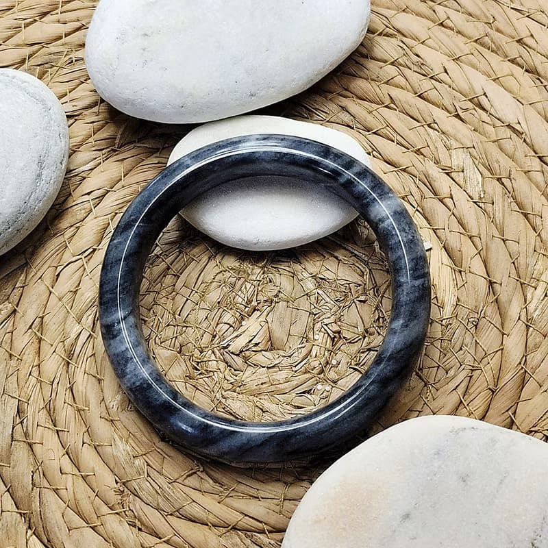 水墨青花玉手鐲 | 62圈口 | 一品一拍