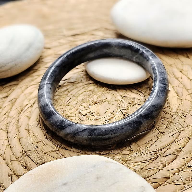 水墨青花玉手鐲 | 62圈口 | 一品一拍