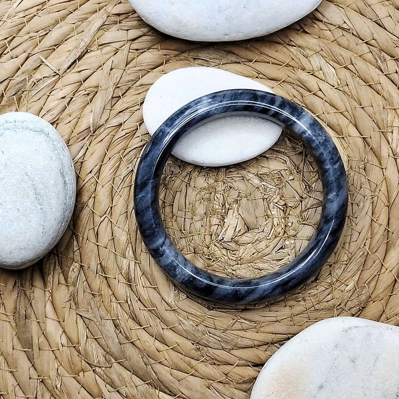 水墨青花玉手鐲 | 62圈口 | 一品一拍