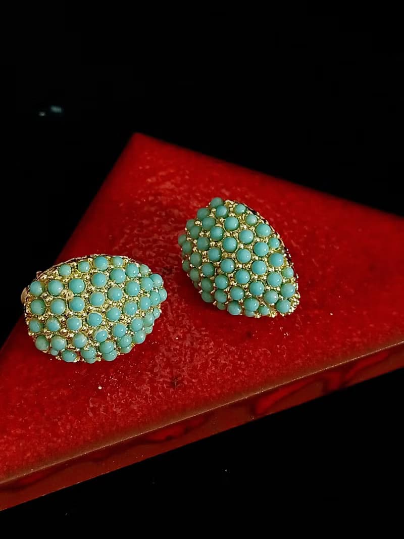 vintage jewelry  B.S.K古董夾式耳環   密集