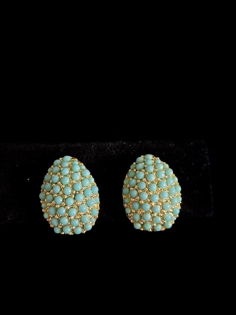 vintage jewelry  B.S.K古董夾式耳環   密集