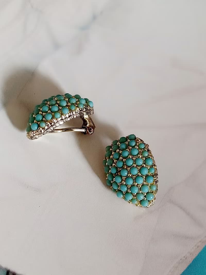 vintage jewelry  B.S.K古董夾式耳環   密集