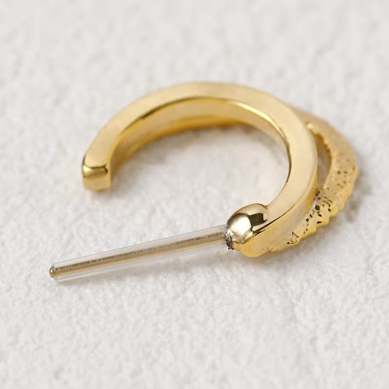 double crescent SV ―軽やかなダブルラインのクリスタルポストピアス　シルバー