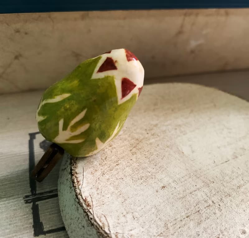 北歐綠色小山 日本輕質土 戒指 插畫風