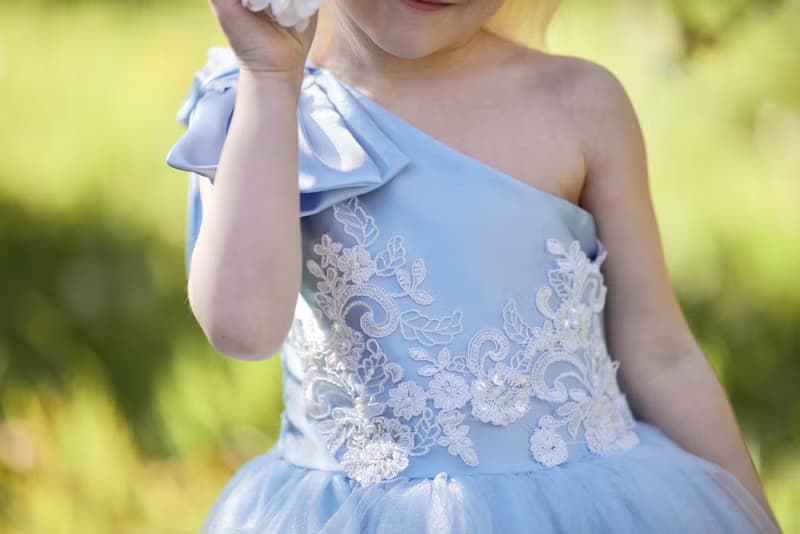 薄紗花蕾絲女孩連衣裙 適合婚禮 生日 音樂會等。